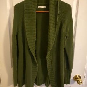 green cardigan